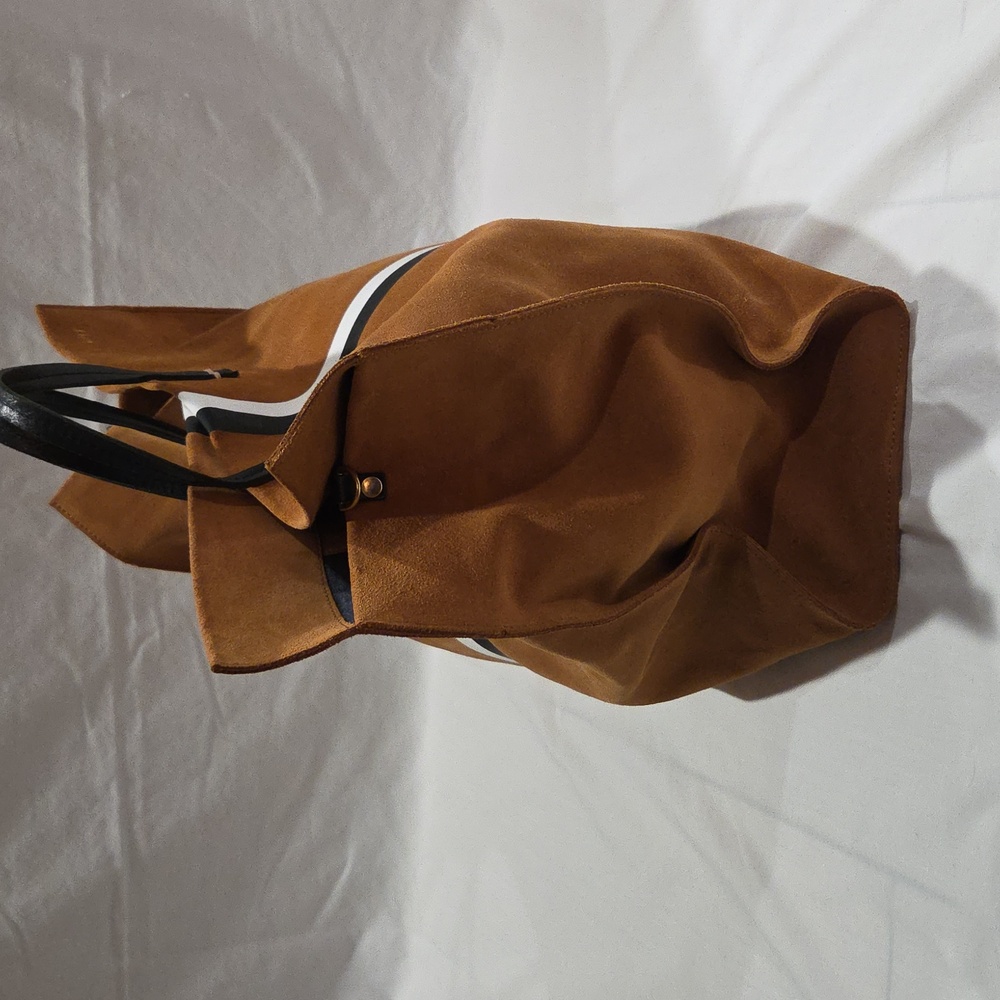 Clare V. Simple Stripe Suede Tote - Picture 3 of 16